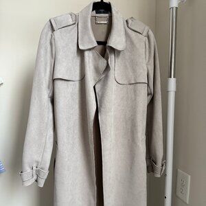 Light Faux Suede Trench
